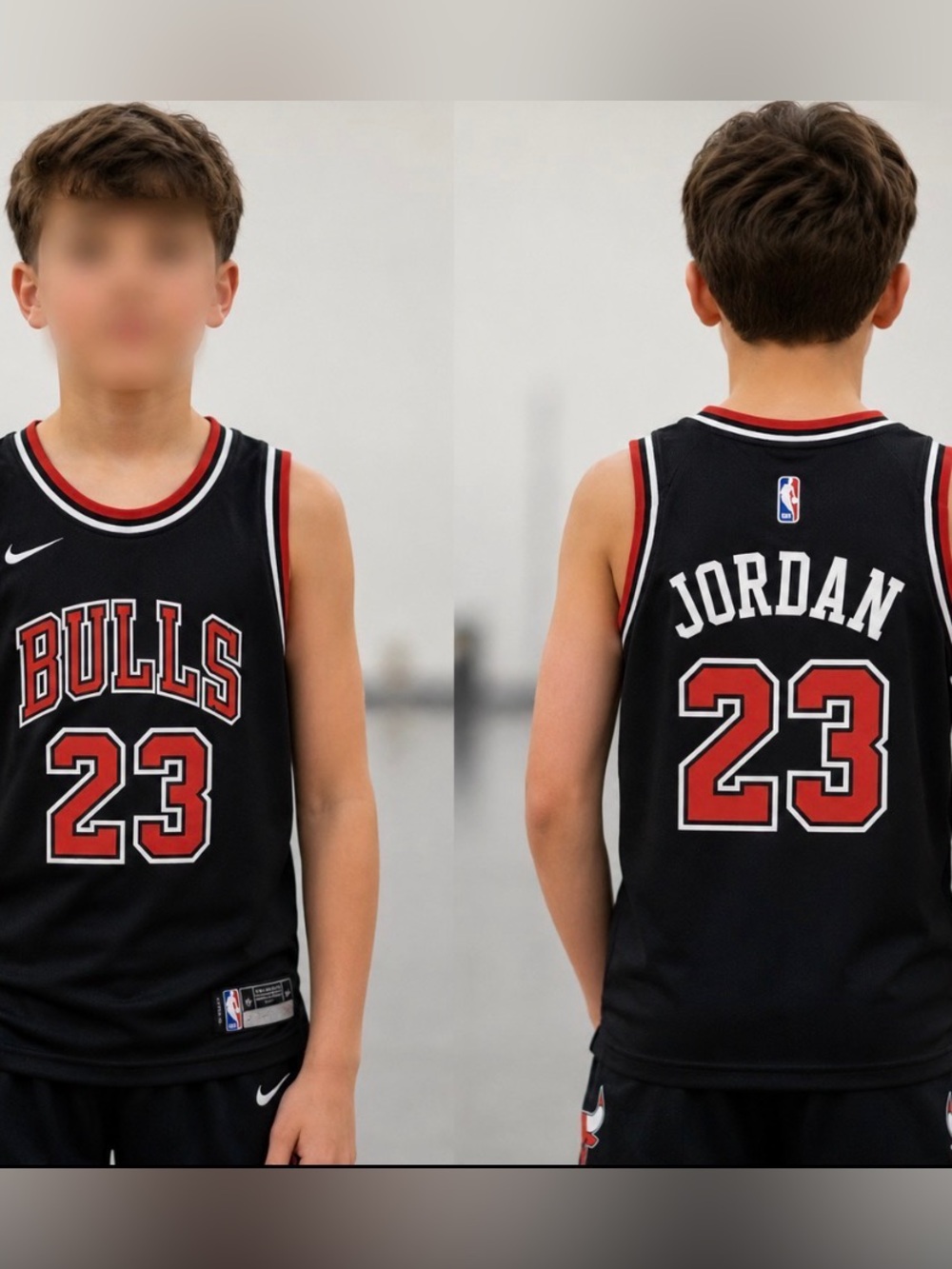 Michael Jordan Bulls #23 Black Basketball Kids Jersey Youth Medium 10/12